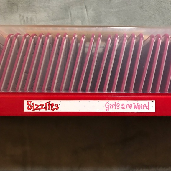 Sizzix Sizzlits 35-die GIRLS ARE WEIRD alphabet dies w/case - Picture 3 of 9